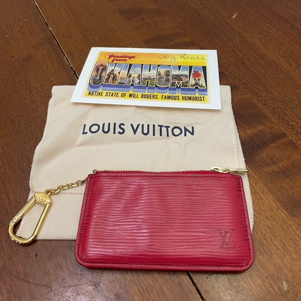 Vintage Louis Vuitton epi red key case cles